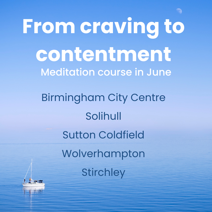 Kadampa Meditation Centre Birmingham Facebook ad: Let go of craving & restlessness