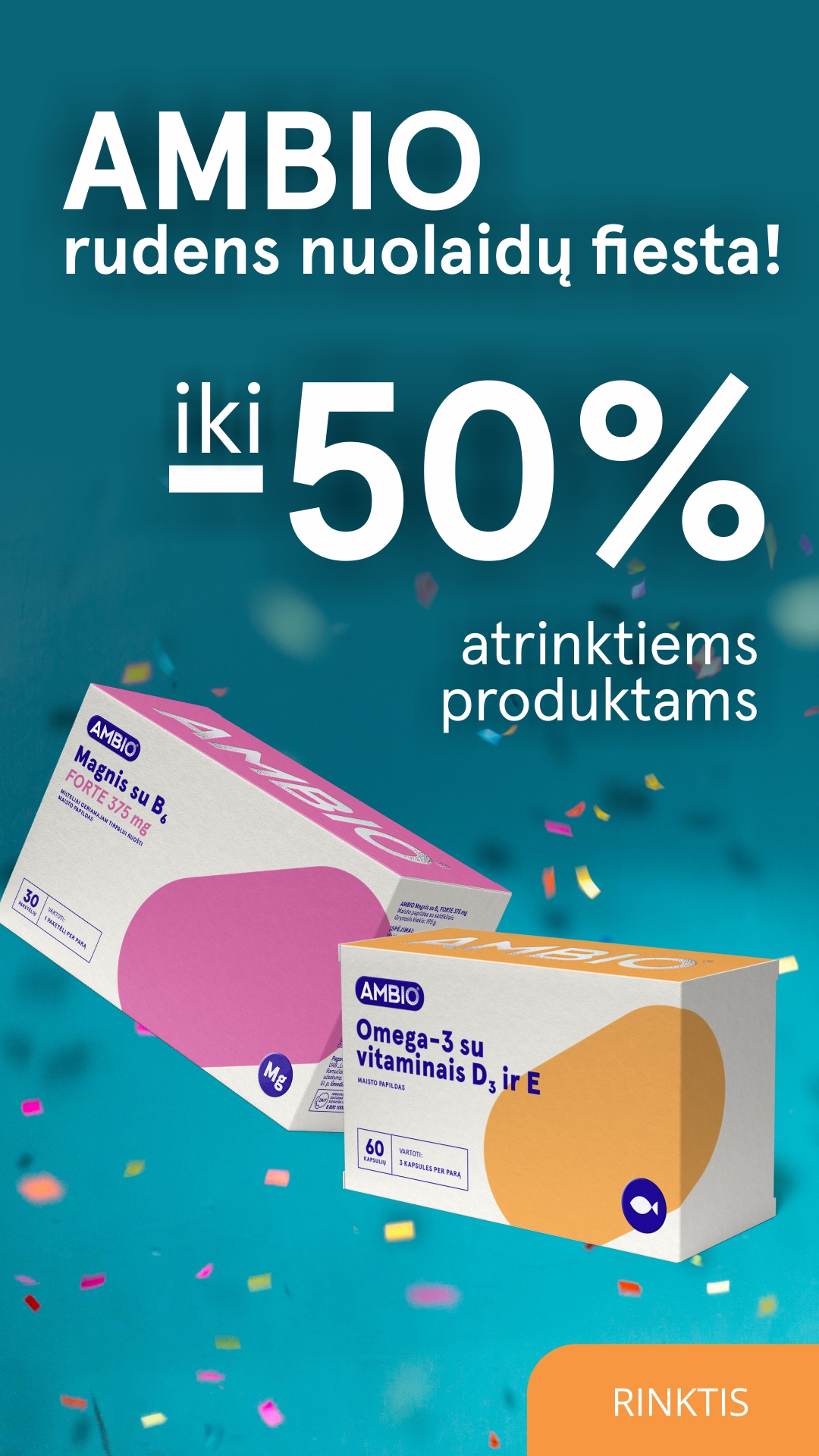 Gintarinė Vaistinė Facebook ad: Atrask AMBIO vaistinėse. Visai šeimai