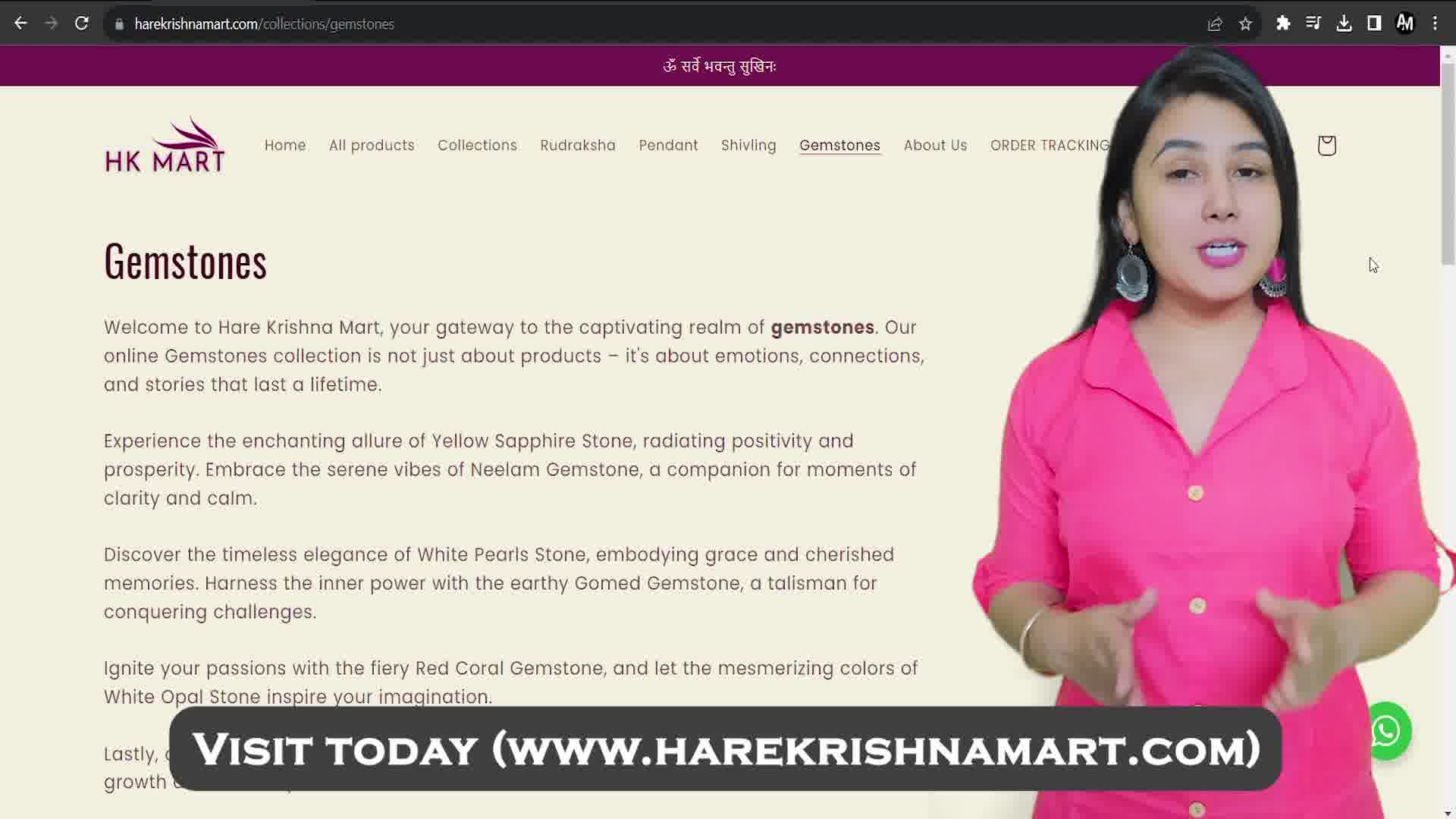 Harekrishnamart.com Facebook ad: Certified GEMSTONE