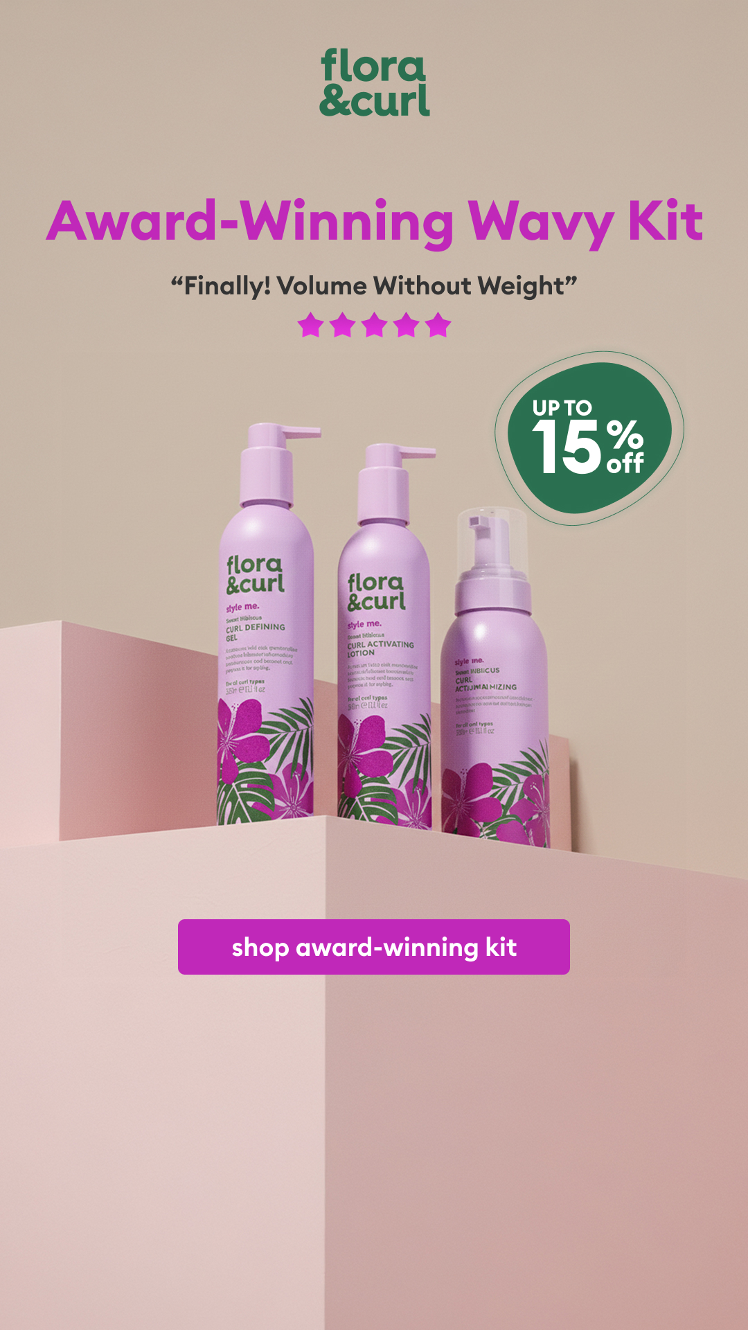Flora & Curl Haircare Facebook ad