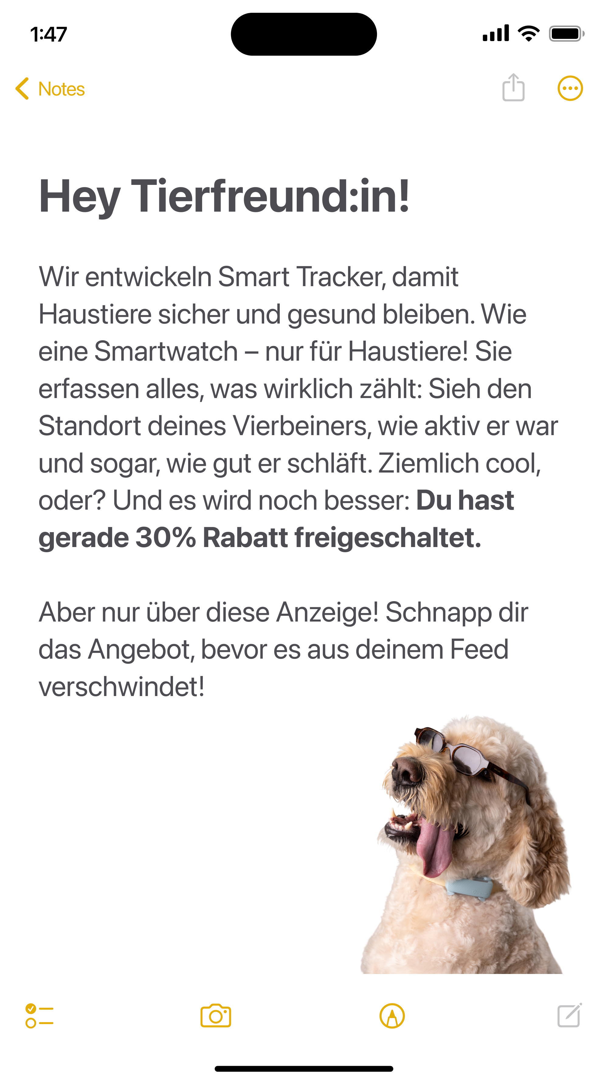 Tractive Facebook ad