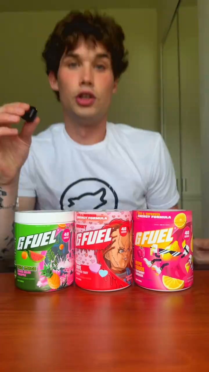 G FUEL Facebook ad: Legendary Collabs. 50% Off