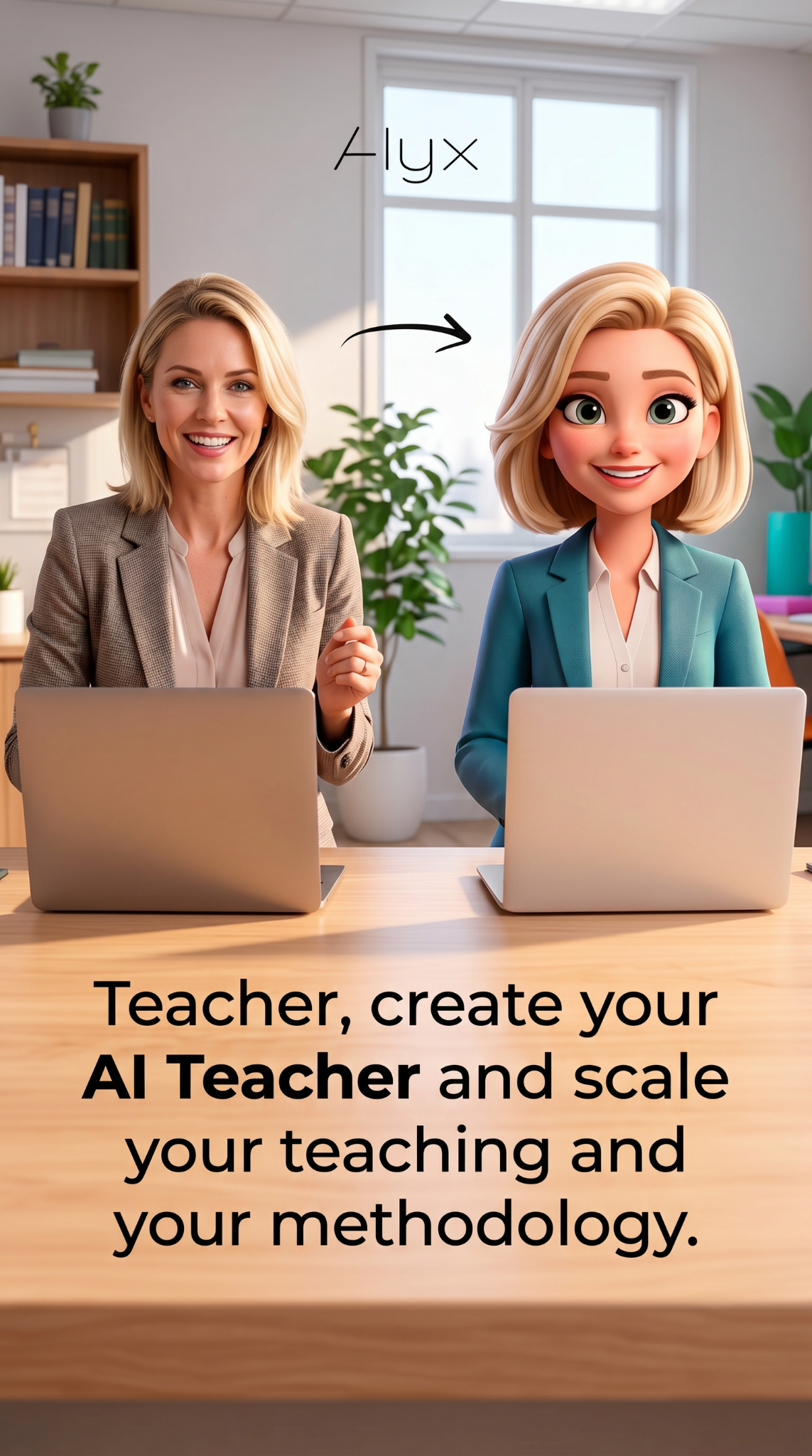 Alyx AI Facebook ad: Crie seu AI Teacher e teste grátis por…
