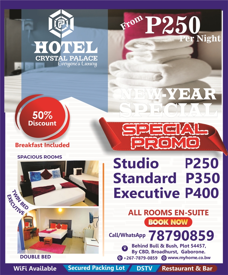 Hotel Crystal Palace, Gaborone Facebook ad