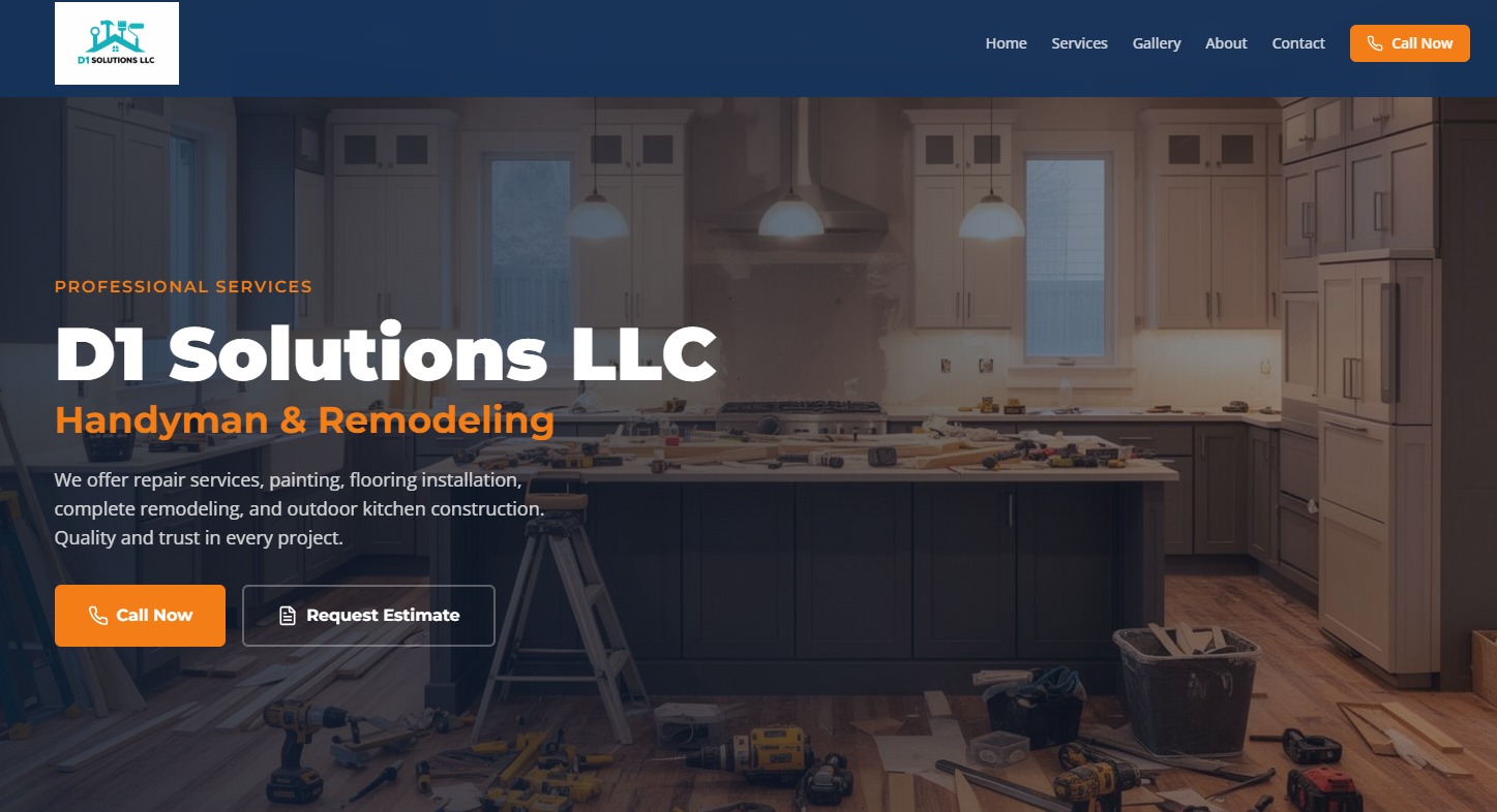 D1 Solutions Facebook ad: we offer repair services, painting, flooring installation…