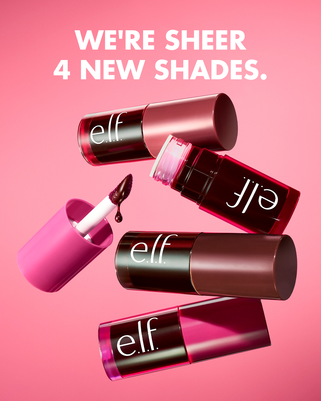 e.l.f. Cosmetics Facebook ad: we're sheer 4 NEW shades.