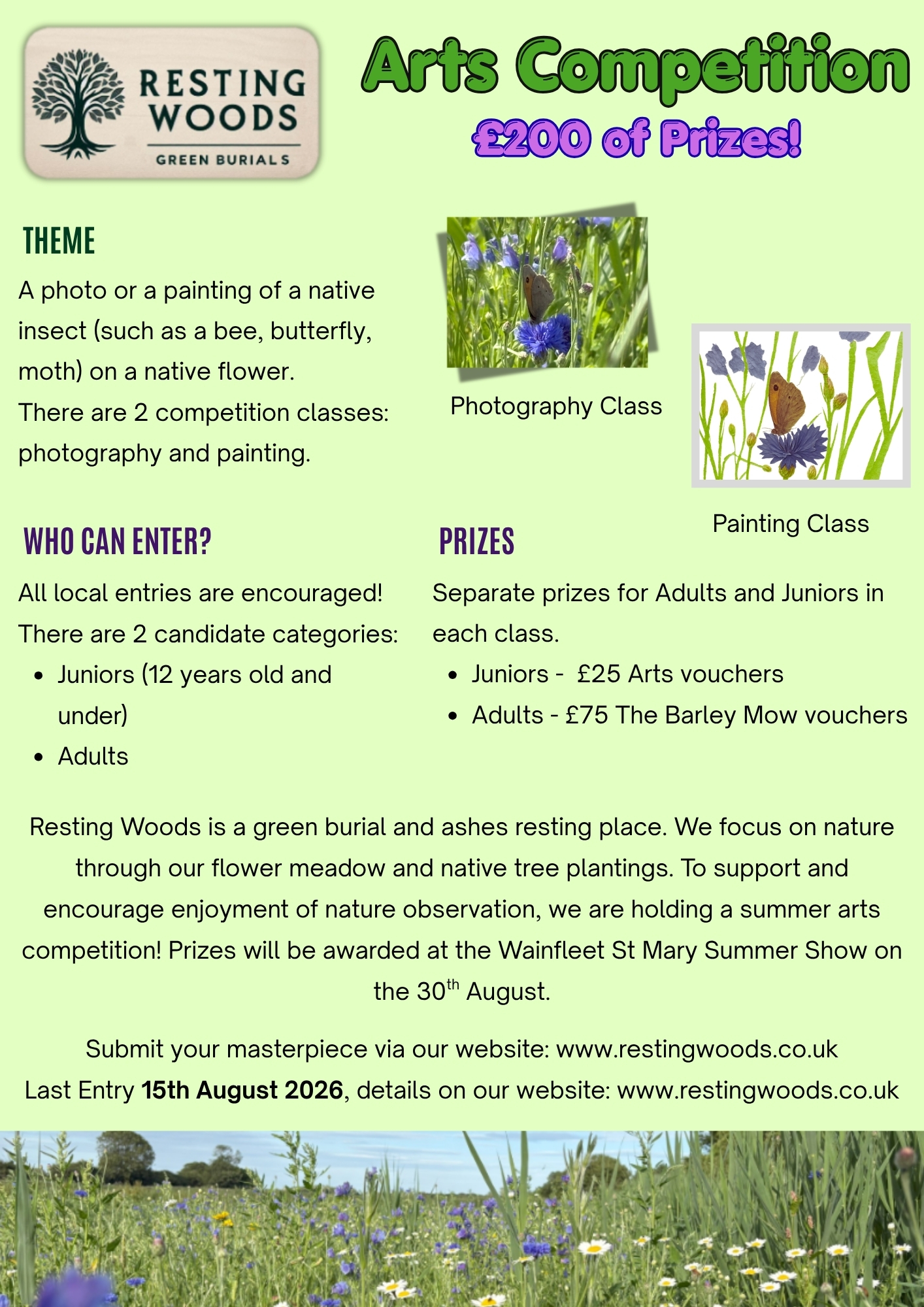 Resting Woods Facebook ad: We're launching an Art Competition!