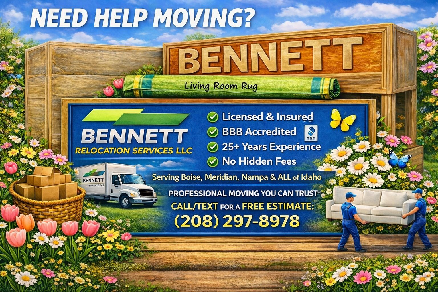 Bennett Relocation Services LLC Facebook ad: MOVE THE RIGHT WAY, HIRE PROFESSIONALS