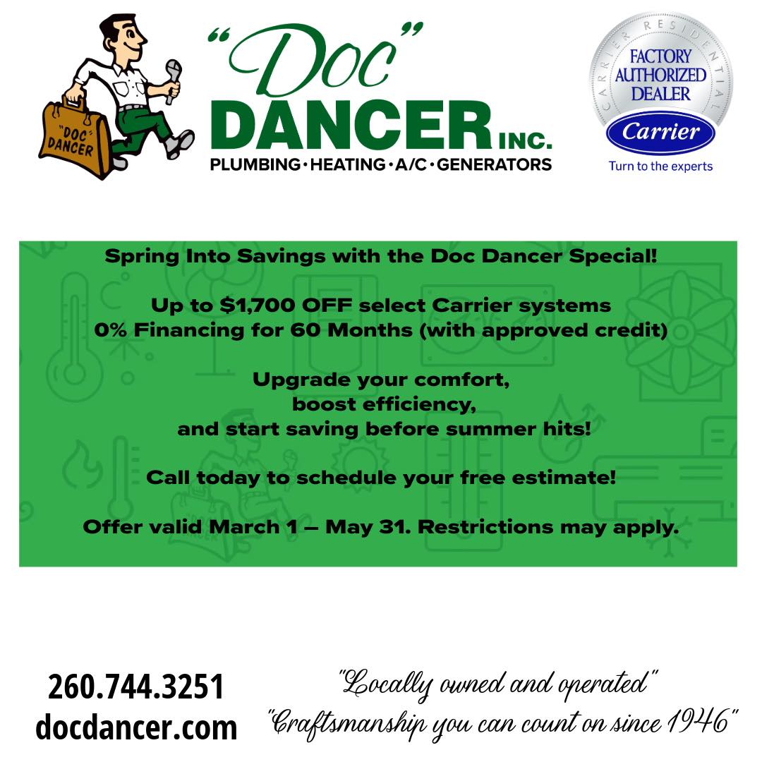 Doc Dancer Heating & Air Facebook ad: Doc Dancer | HVAC Services in Fort Wayne, IN