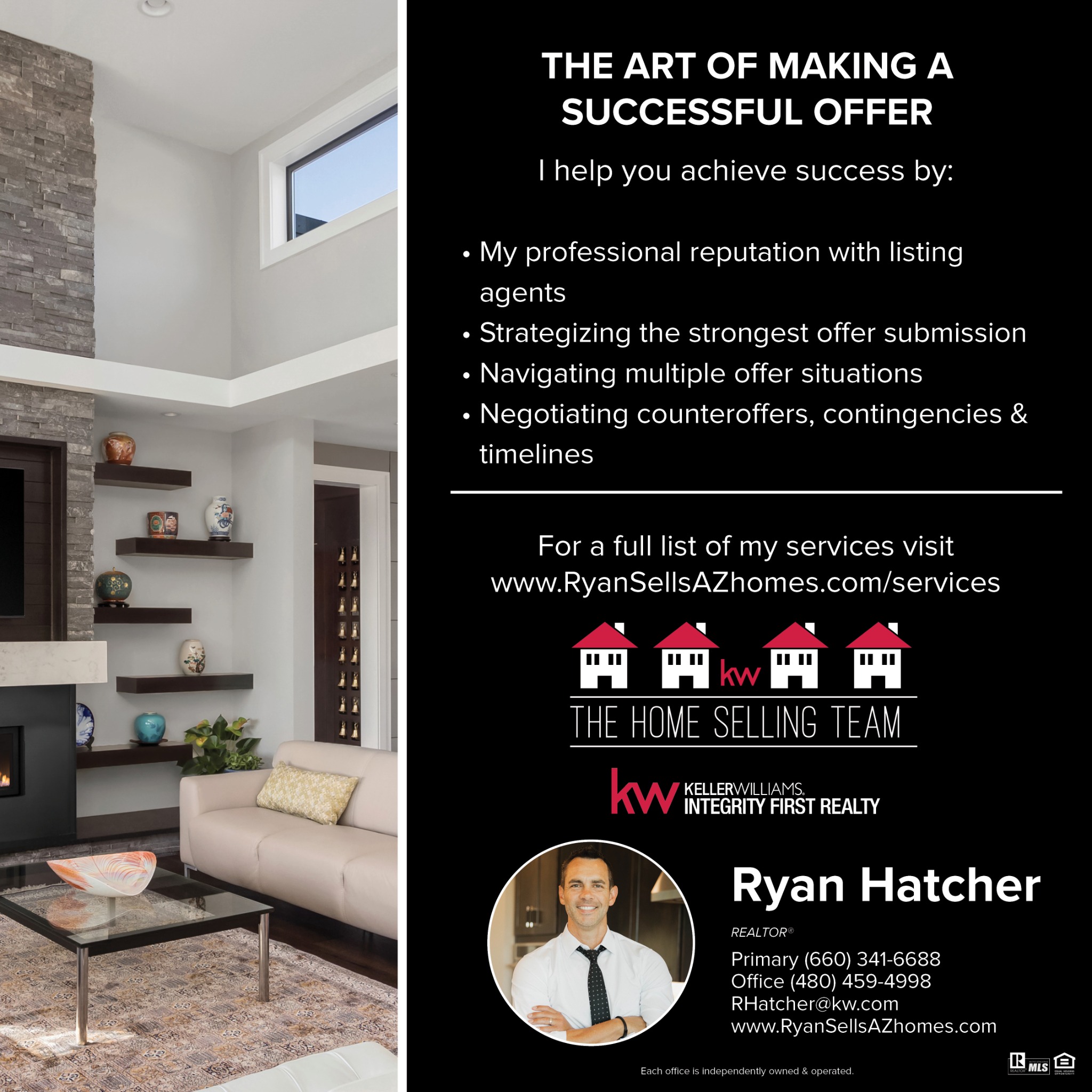 Ryan Hatcher - The Home Selling Team Facebook ad: Message or Call (660) 341-6688 / (480) 459-4998