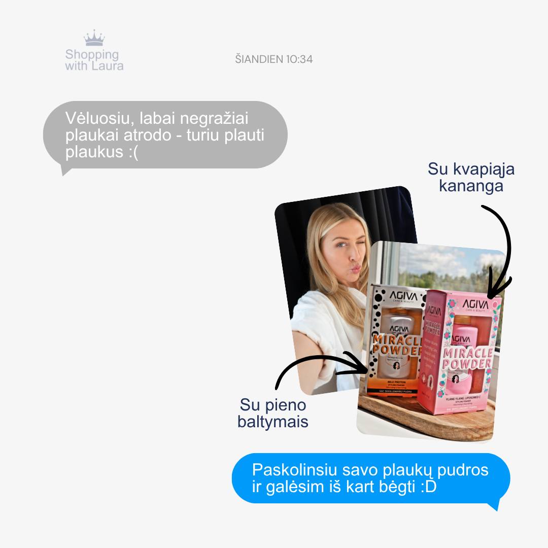 Shopping with Laura Facebook ad: PLAUKAI PRARADĘ APIMTĮ?