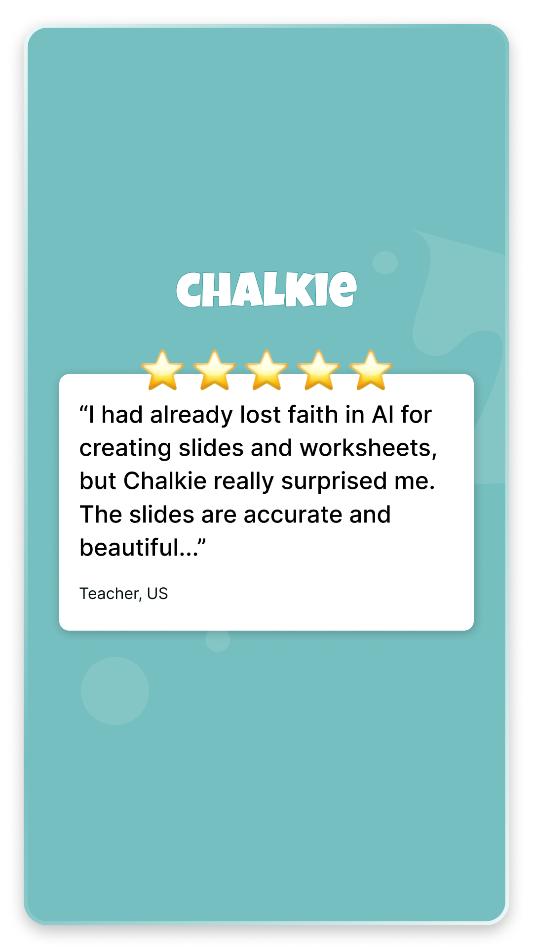 Chalkie AI Facebook ad