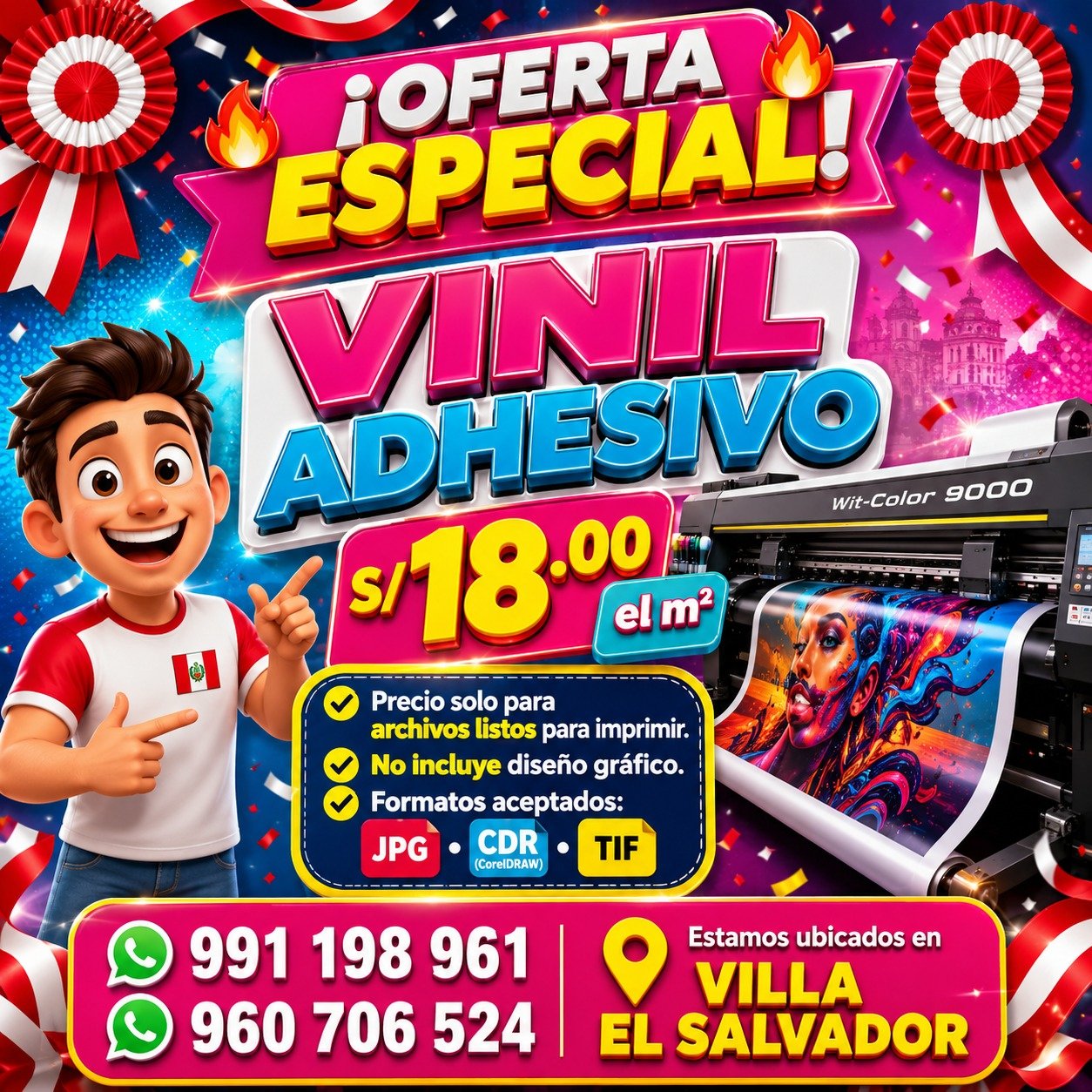 Publikart Peru Facebook ad: Vinil foam adhesivo baner gigantografia
