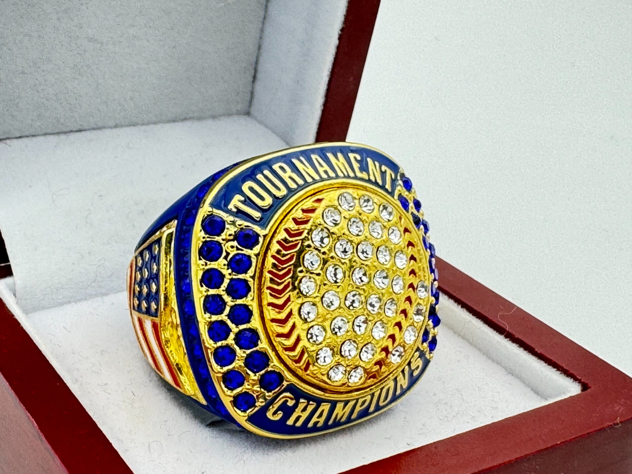 Discount Sports Rings USA Facebook ad: Hit a Home Run with Our Championship Baseball…