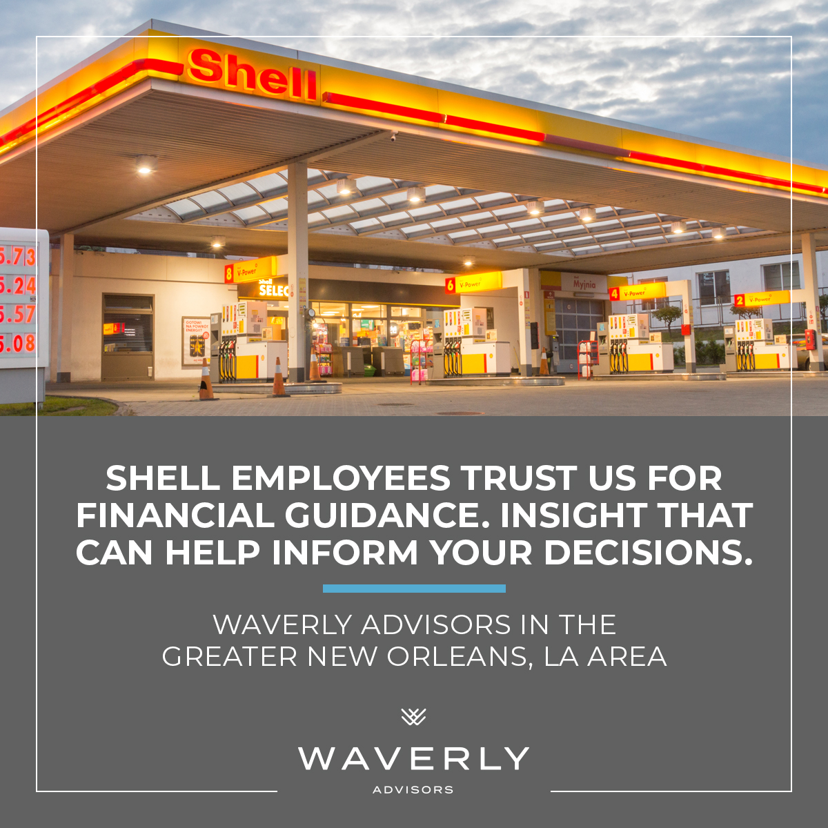 Waverly Advisors, LLC Facebook ad: Learn More About Waverly and their experience with Shell