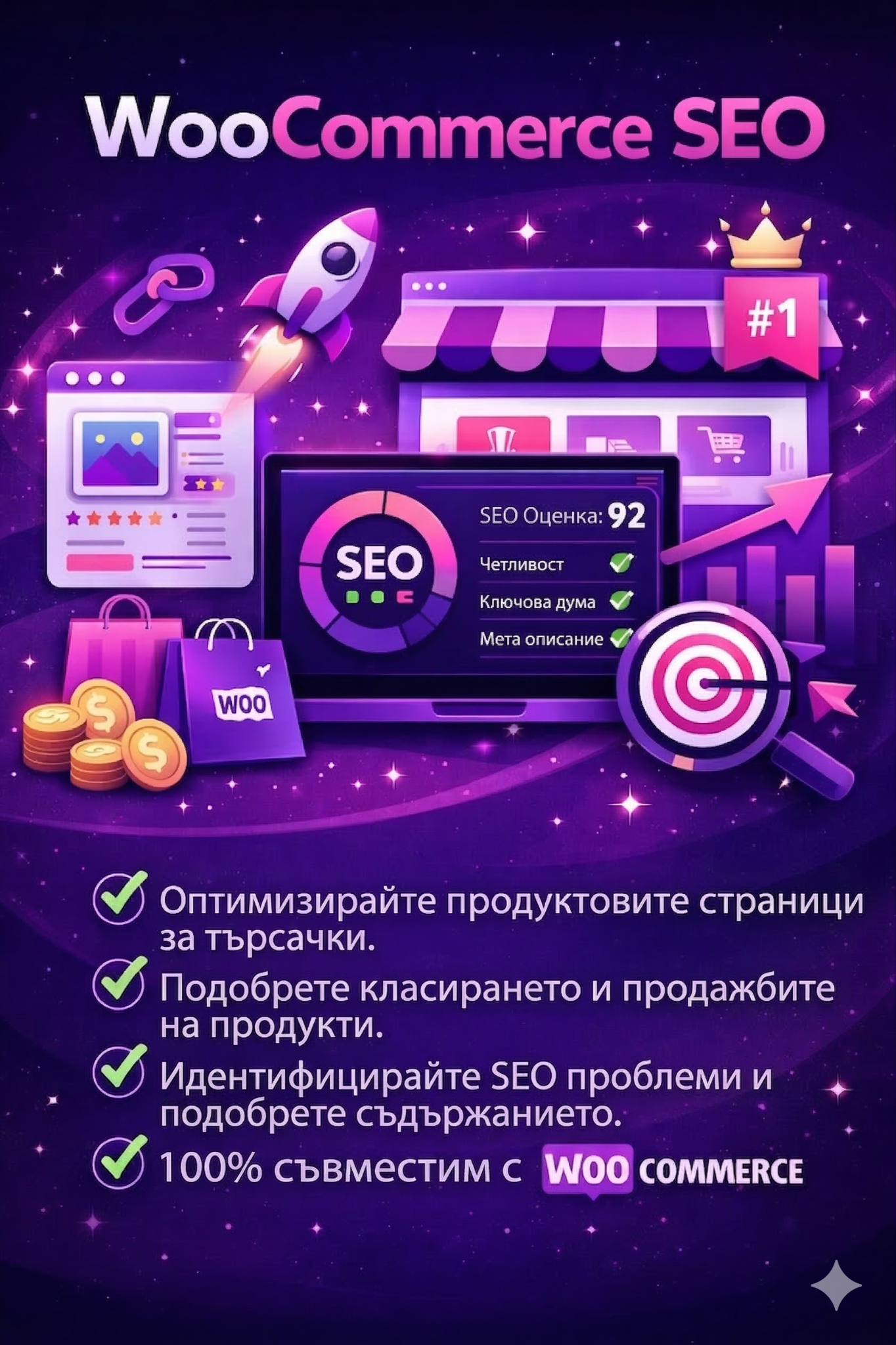 SEO Optimizacia - Digital marketing agency Facebook ad: SEO оптимизация за WooCommerce