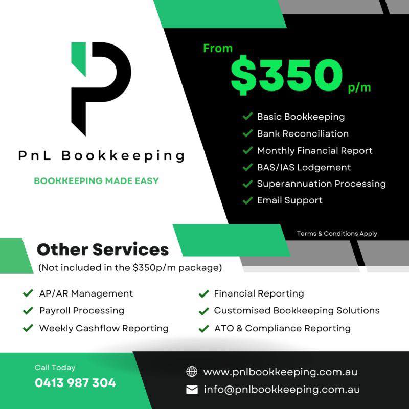 Pnl Bookkeeping Facebook ad: PERSONALISED BOOKKEEPING SERVICES
