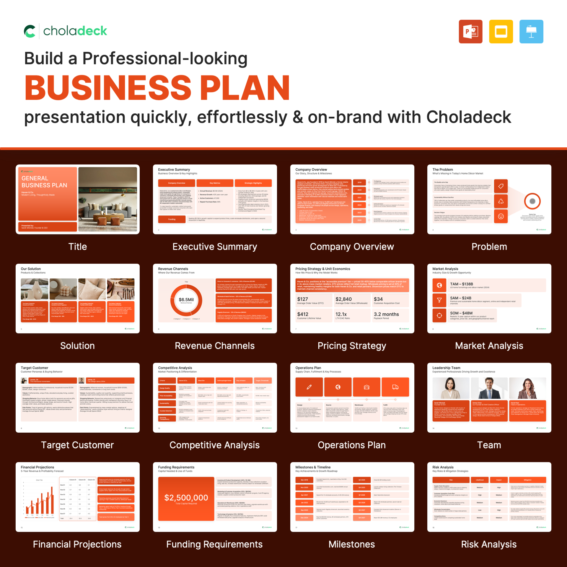 Choladeck Facebook ad: Imagine creating stunning Business Plan presentations in…
