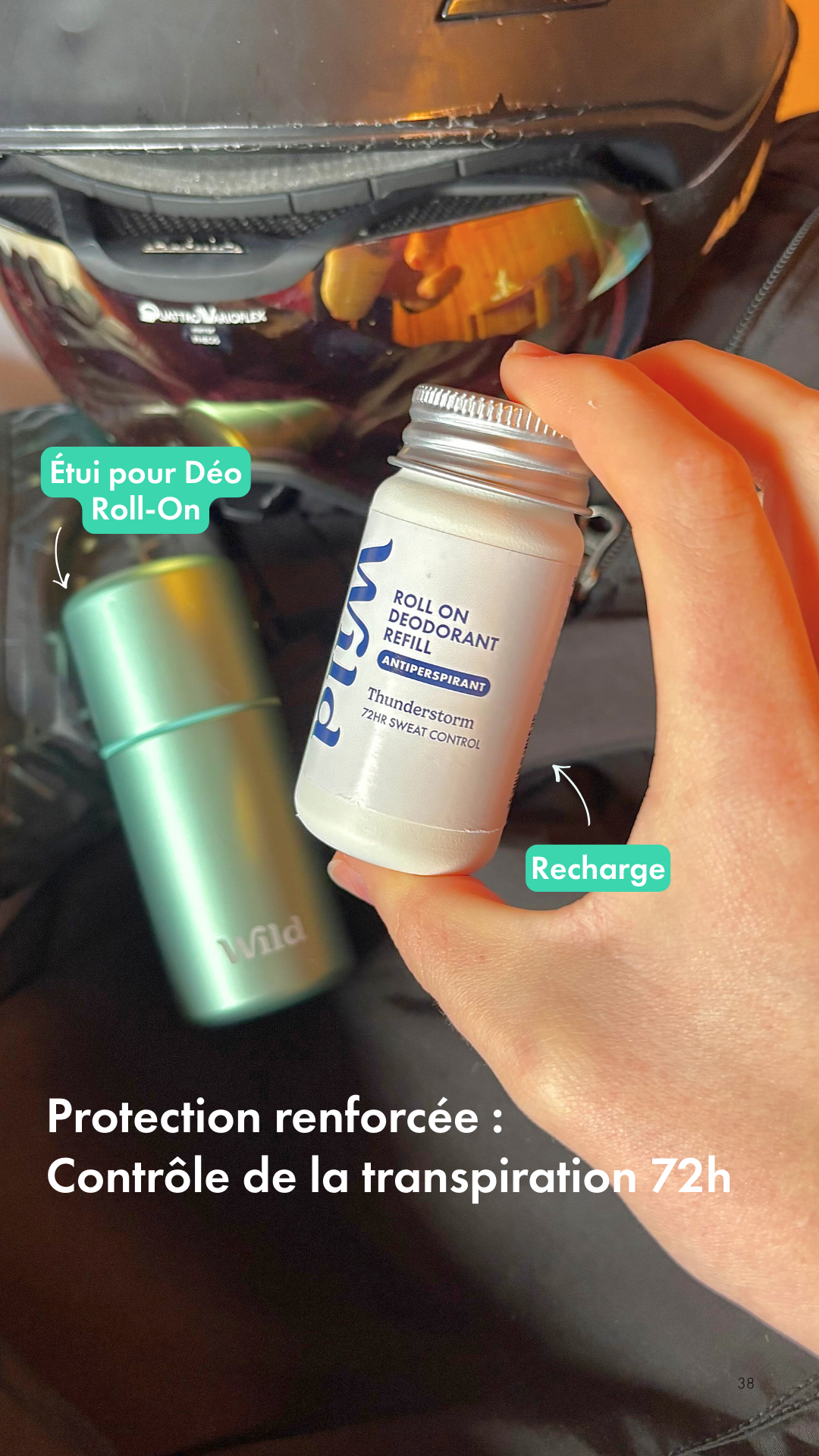 beIN SPORTS France Facebook ad: Protection anti-odeurs jusqu’à 72 h, inspirée par la nature.