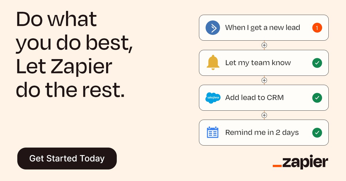 Zapier Facebook ad