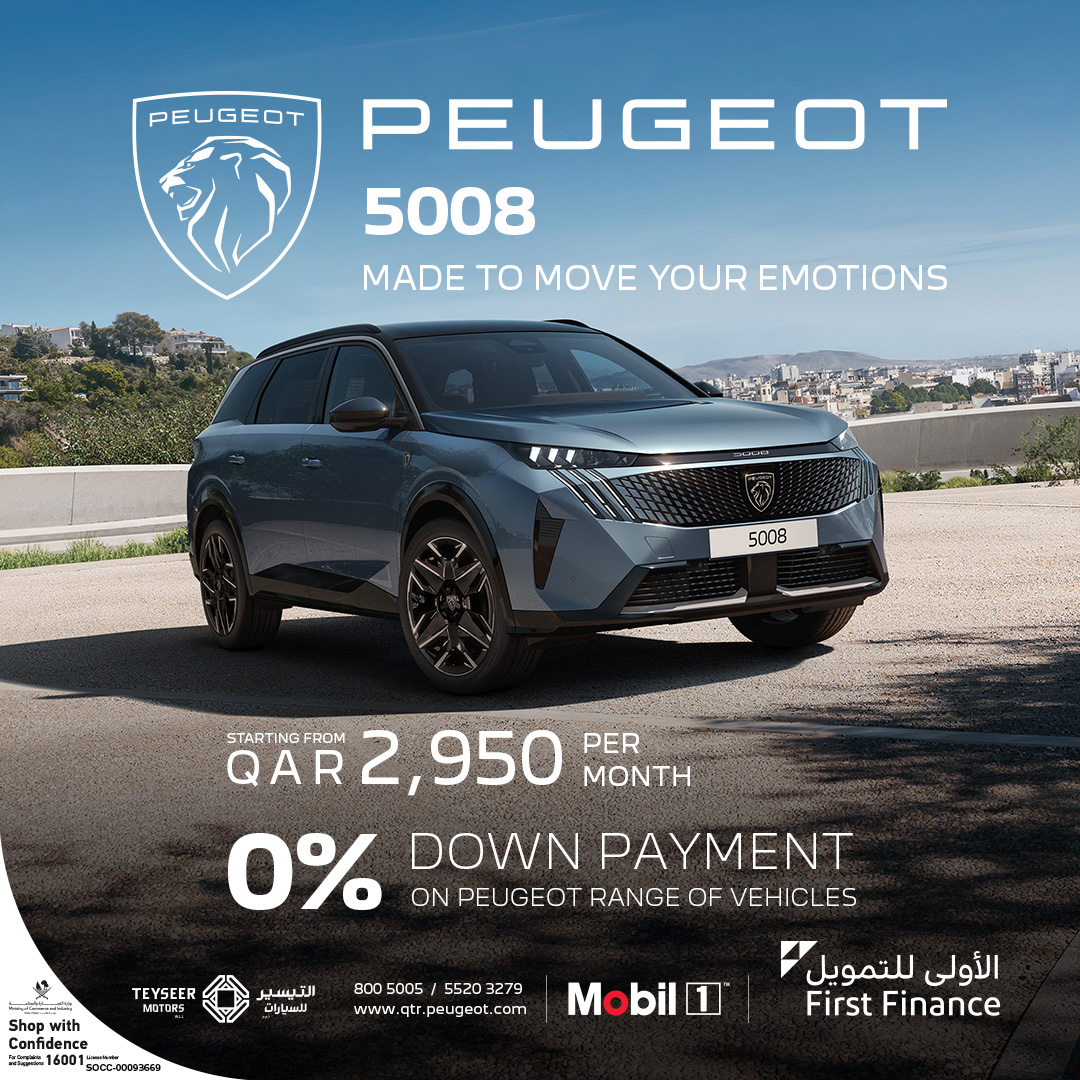 Peugeot Qatar Facebook ad: Space for everything that matters, 0% Down Payment…