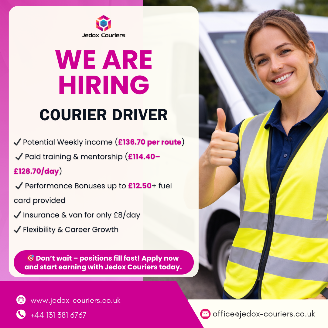 Jedox Couriers Facebook ad: ๐๐ญ๐๐ซ๐ญ ๐๐จ๐๐๐ฒ, ๐๐ฉ๐ฉ๐ฅ๐ฒ ๐๐ง๐ฅ๐ข๐ง๐โฃ