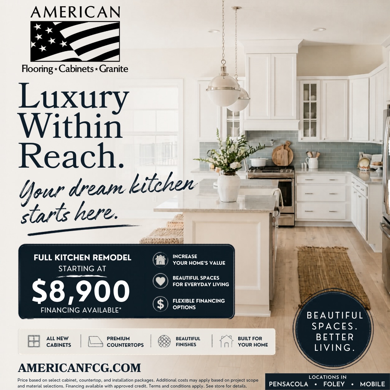 American Flooring, Cabinets & Granite Facebook ad