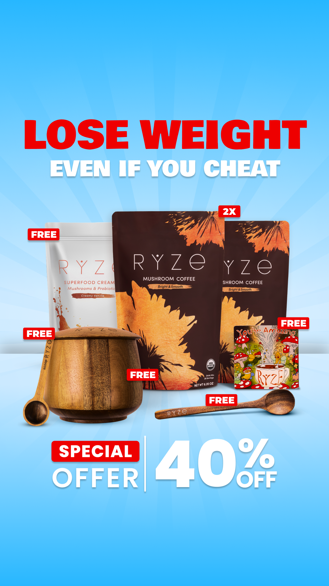 RYZE Superfoods Facebook ad