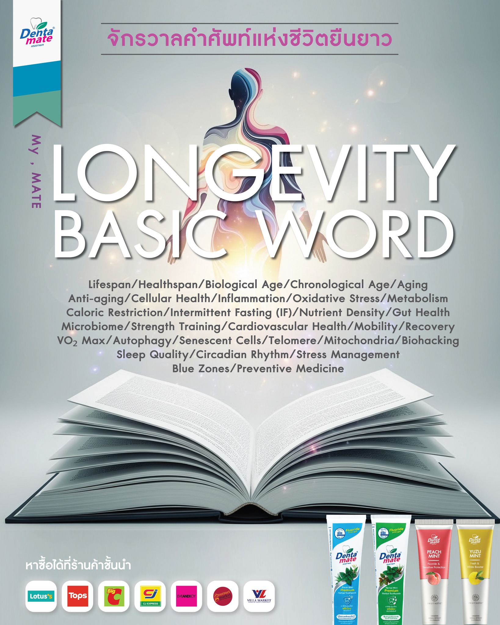 เดนตาเมท Dentamate-Thailand Facebook ad: รวมคำศัพท์พื้นฐาน Longevity