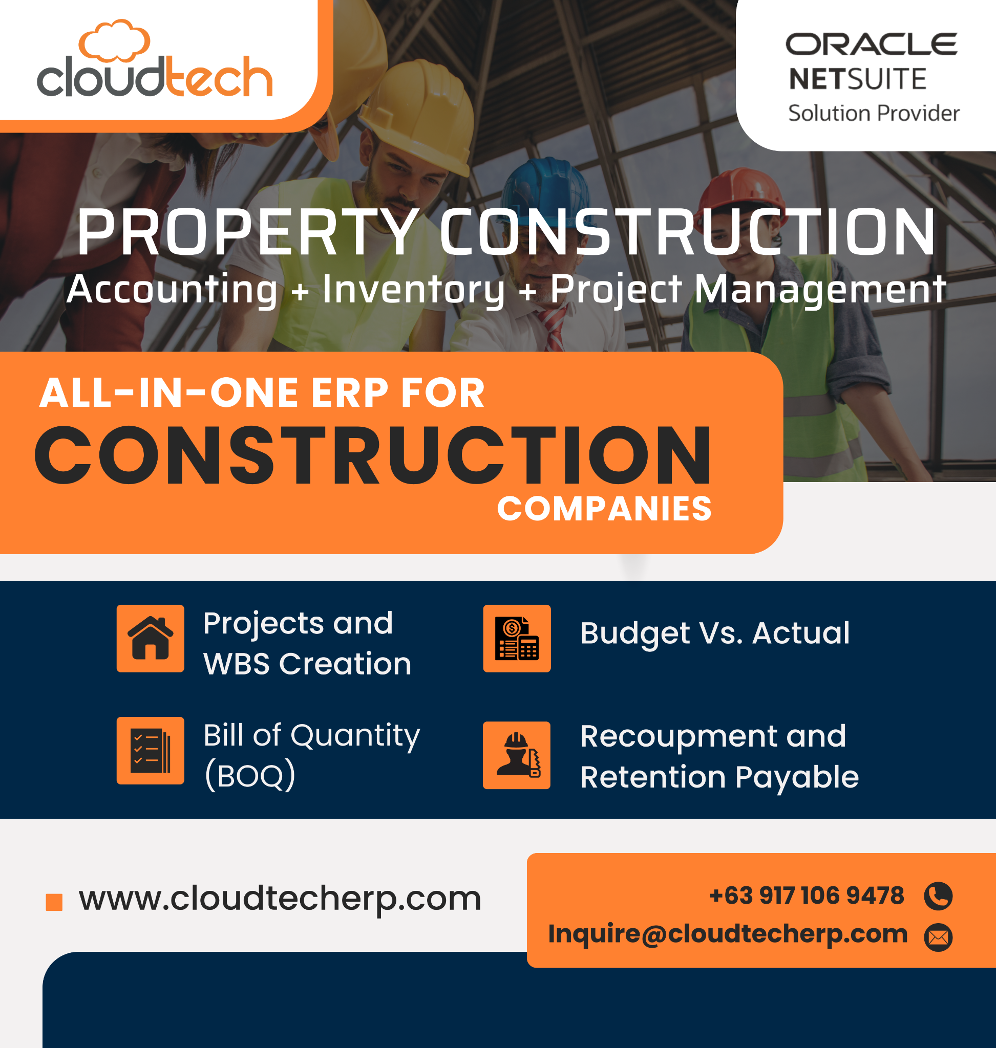 CloudTechERP Facebook ad: Book FREE Netsuite Demo | Simplify Construction Projects