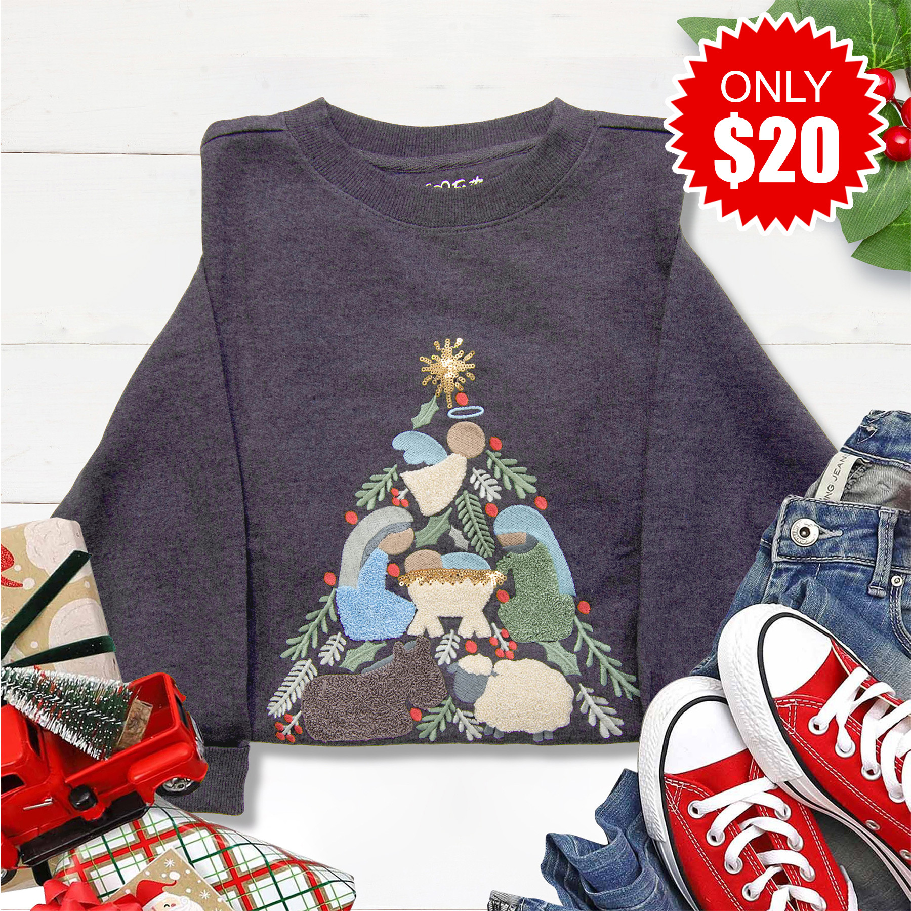 Love in Faith Facebook ad: Sweatshirts starting at $18 *while supplies last*