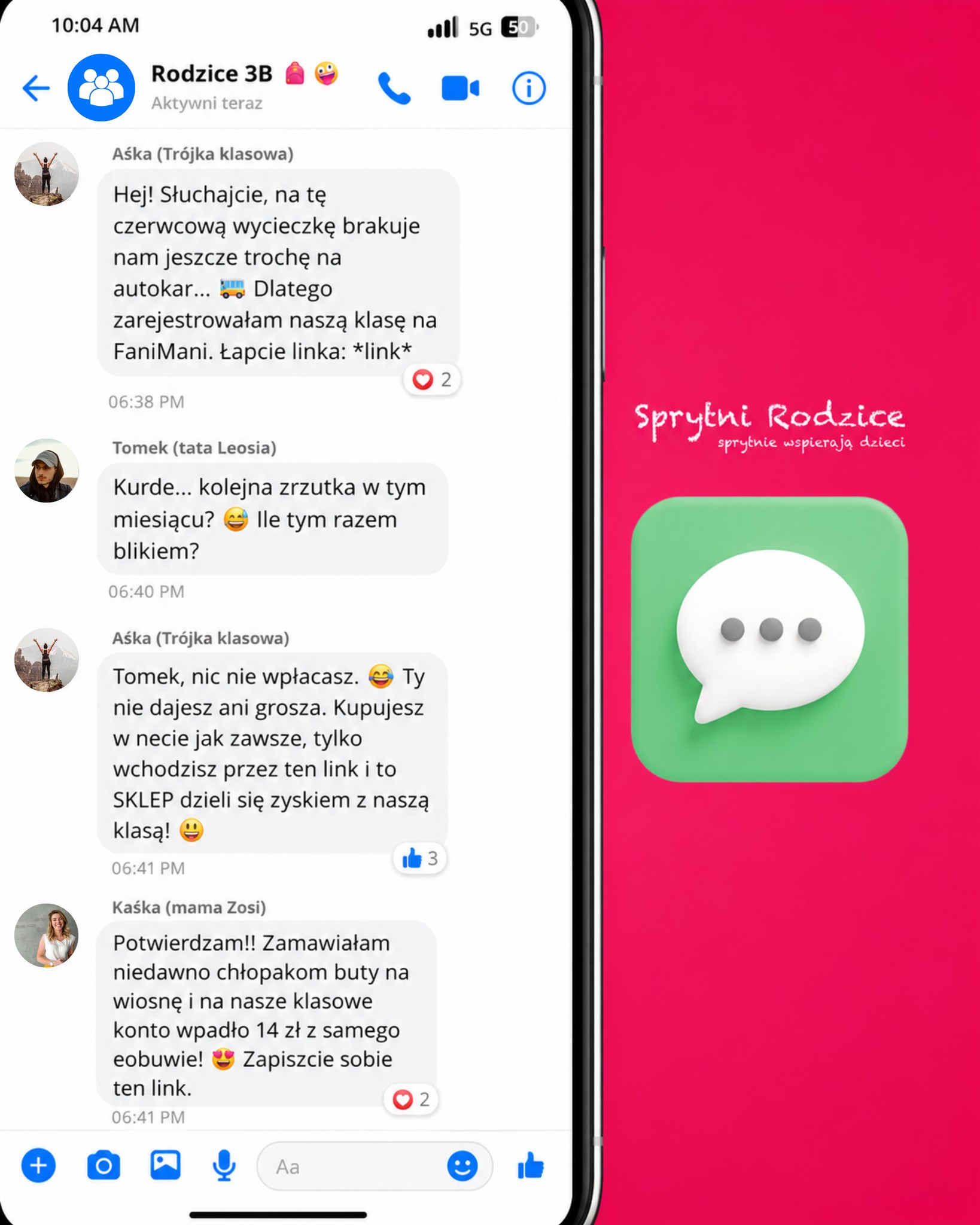 Sprytni Rodzice Facebook ad: Pik. Pik. Powiadomienie z klasowej grupy na Messengerze…