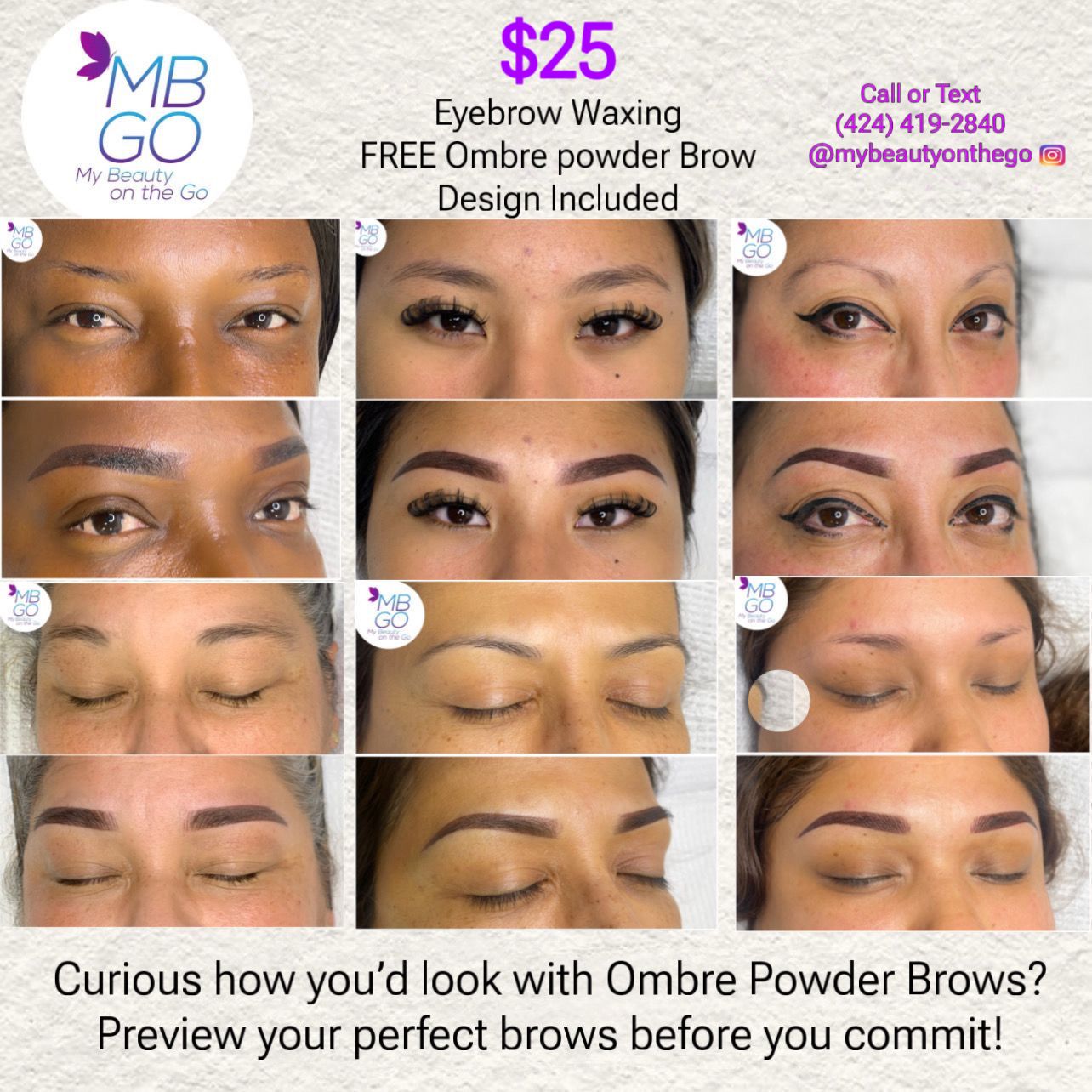 Mybeautyonthego Facebook ad: See Your Perfect Brows For the First Time