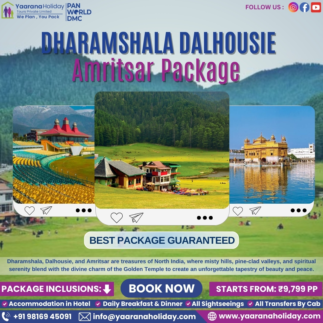 Yaarana Holidays Private Limited Facebook ad: Dharamshala Dalhousie Amritsar Tour Package 30% off