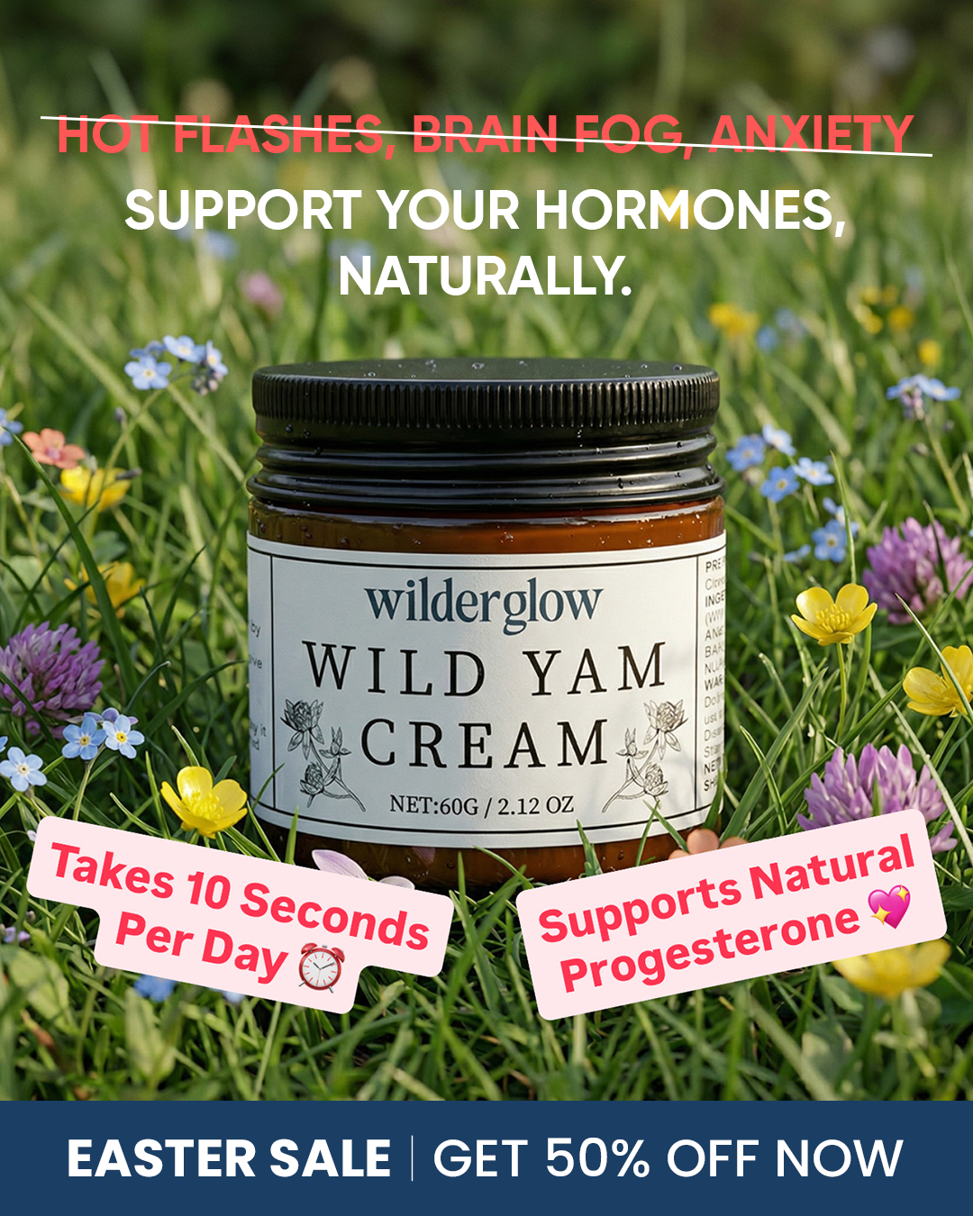 WilderGlow Wild Yam Cream Facebook ad