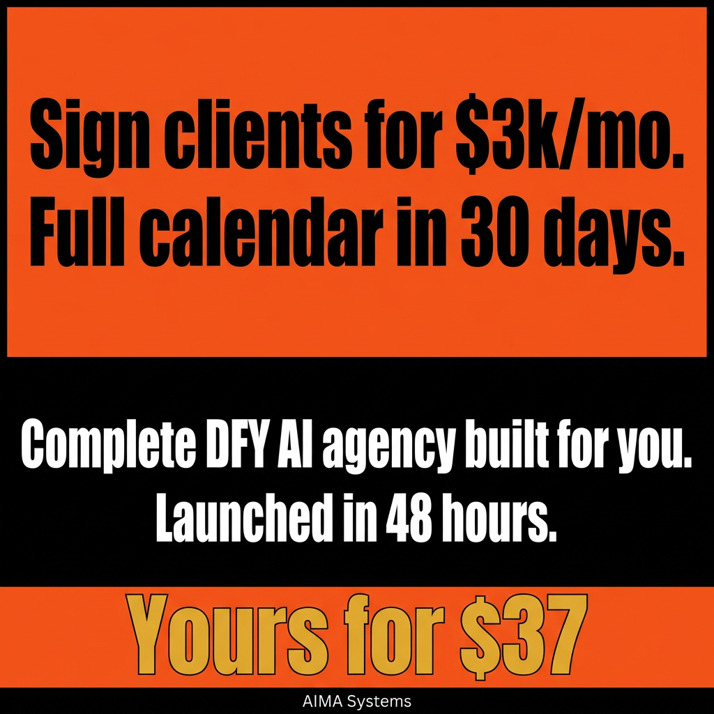 AI Agency Frameworks Facebook ad: DFY AI Marketing Agency for $37