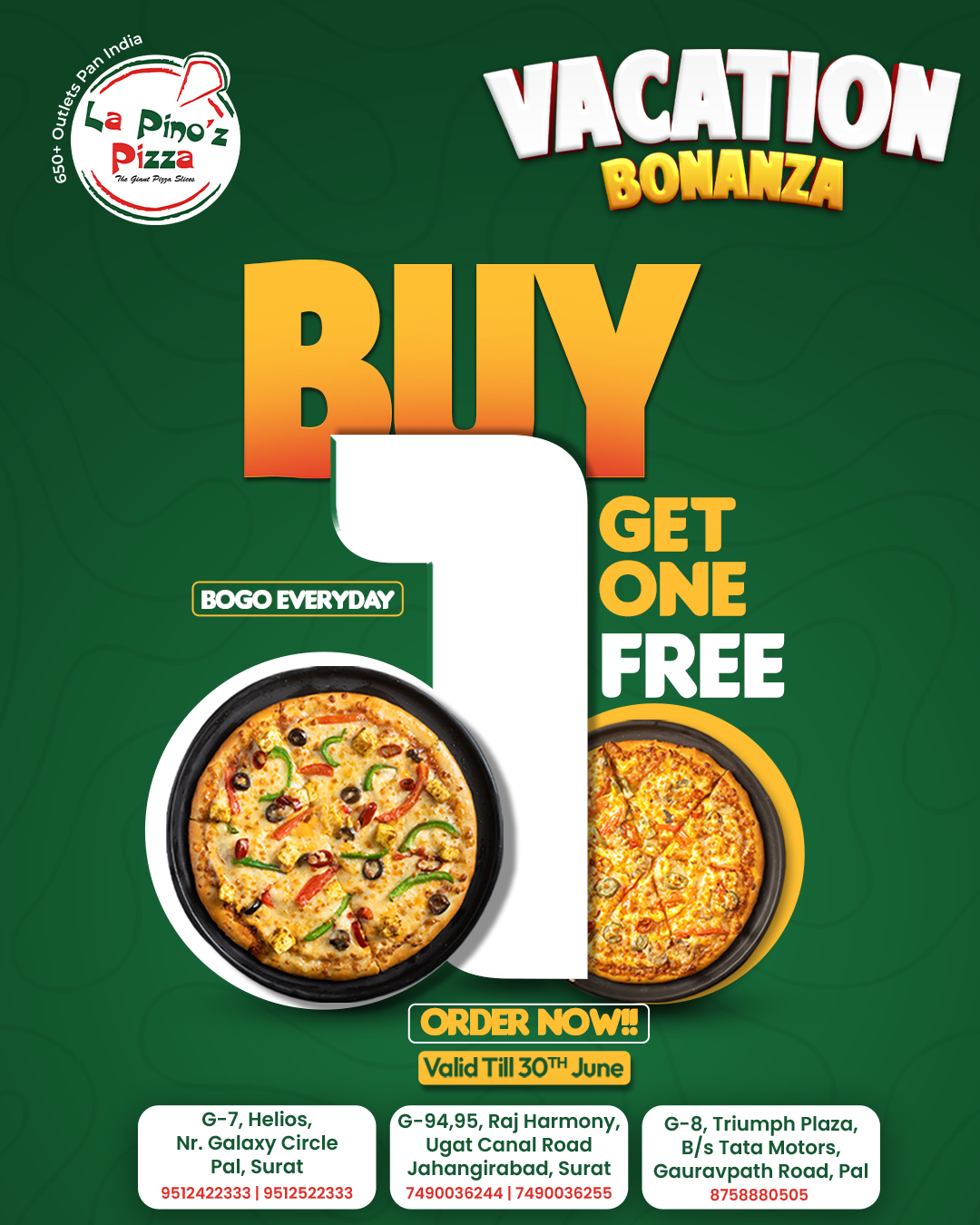 Lapinoz pizza Surat Facebook ad: Limited Time Pizza Offer, Order Now