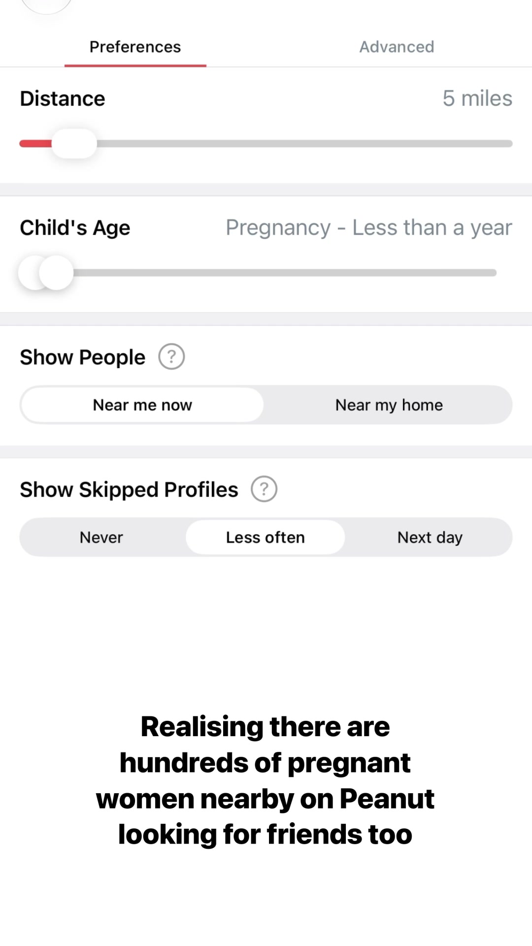 Peanut App Facebook ad: Find Your Bump Tribe