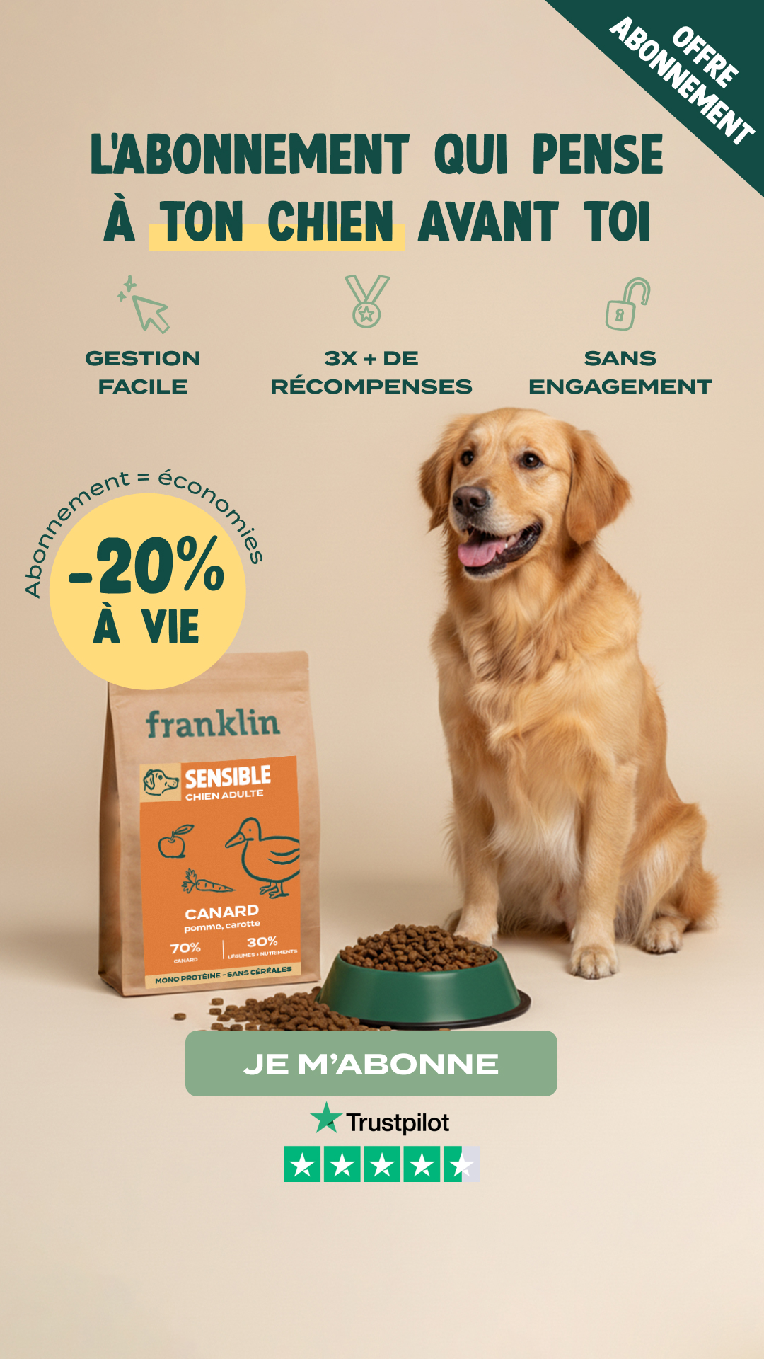 Franklin Pet Food Facebook ad