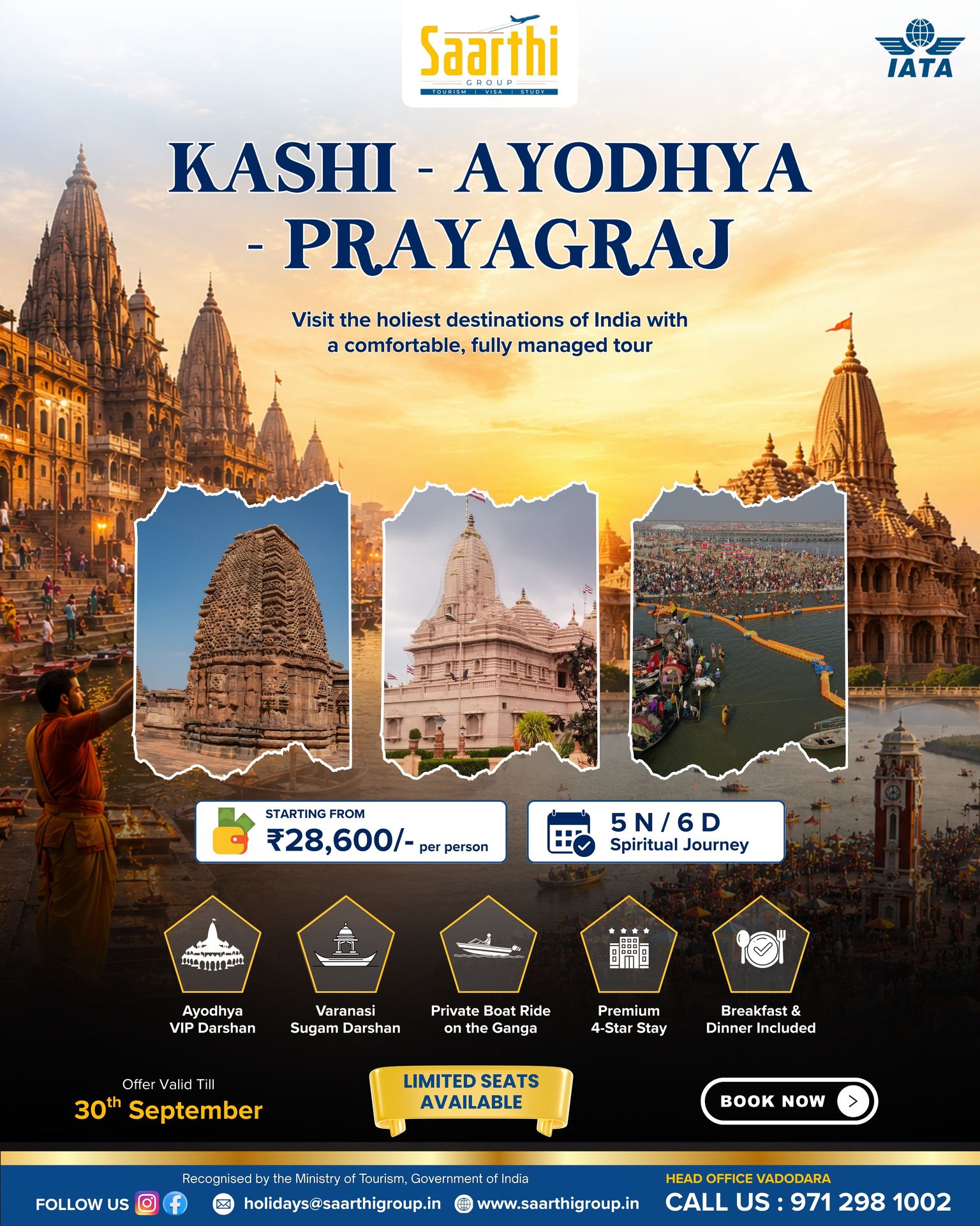 Saarthi Tourism Facebook ad: Kab se soch rahe hain Kashi aur Ayodhya…