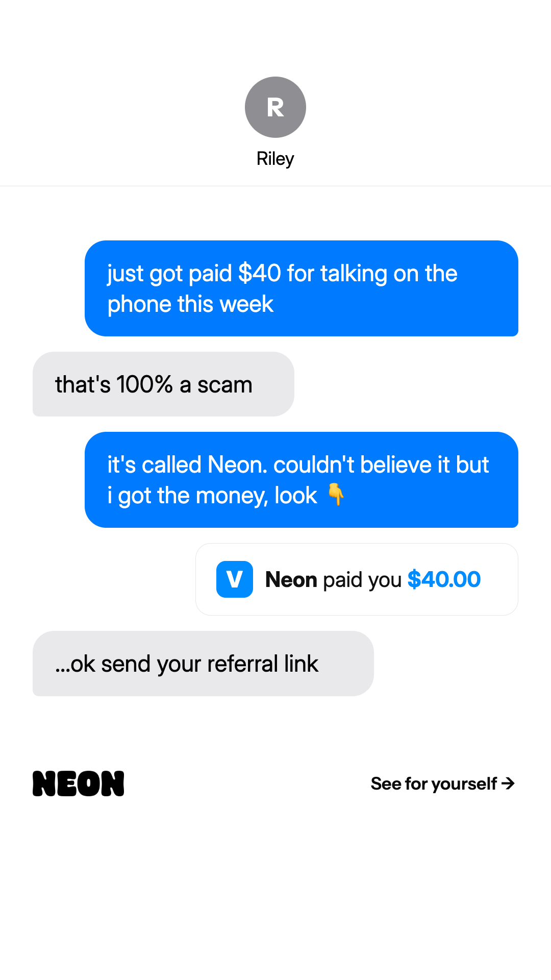 Neon Mobile Facebook ad