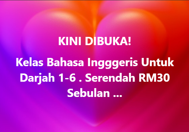 Kelas Bahasa Inggeris Teacher Sharifah Facebook ad