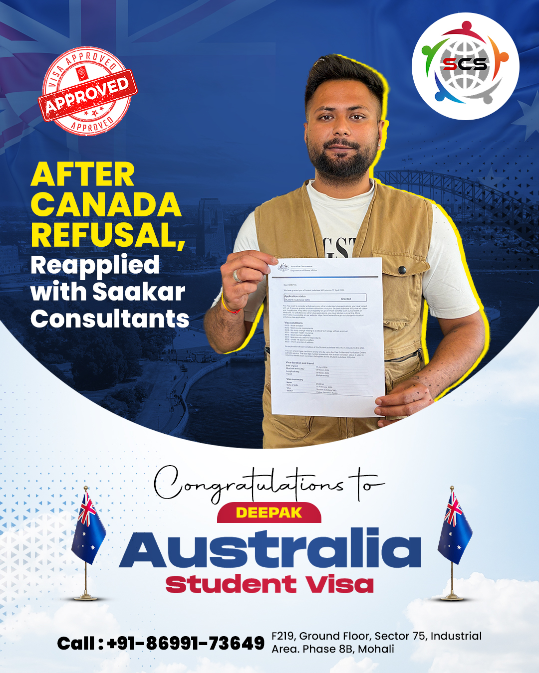 Saakar Consultants Facebook ad: Facing a Canada Visa refusal?