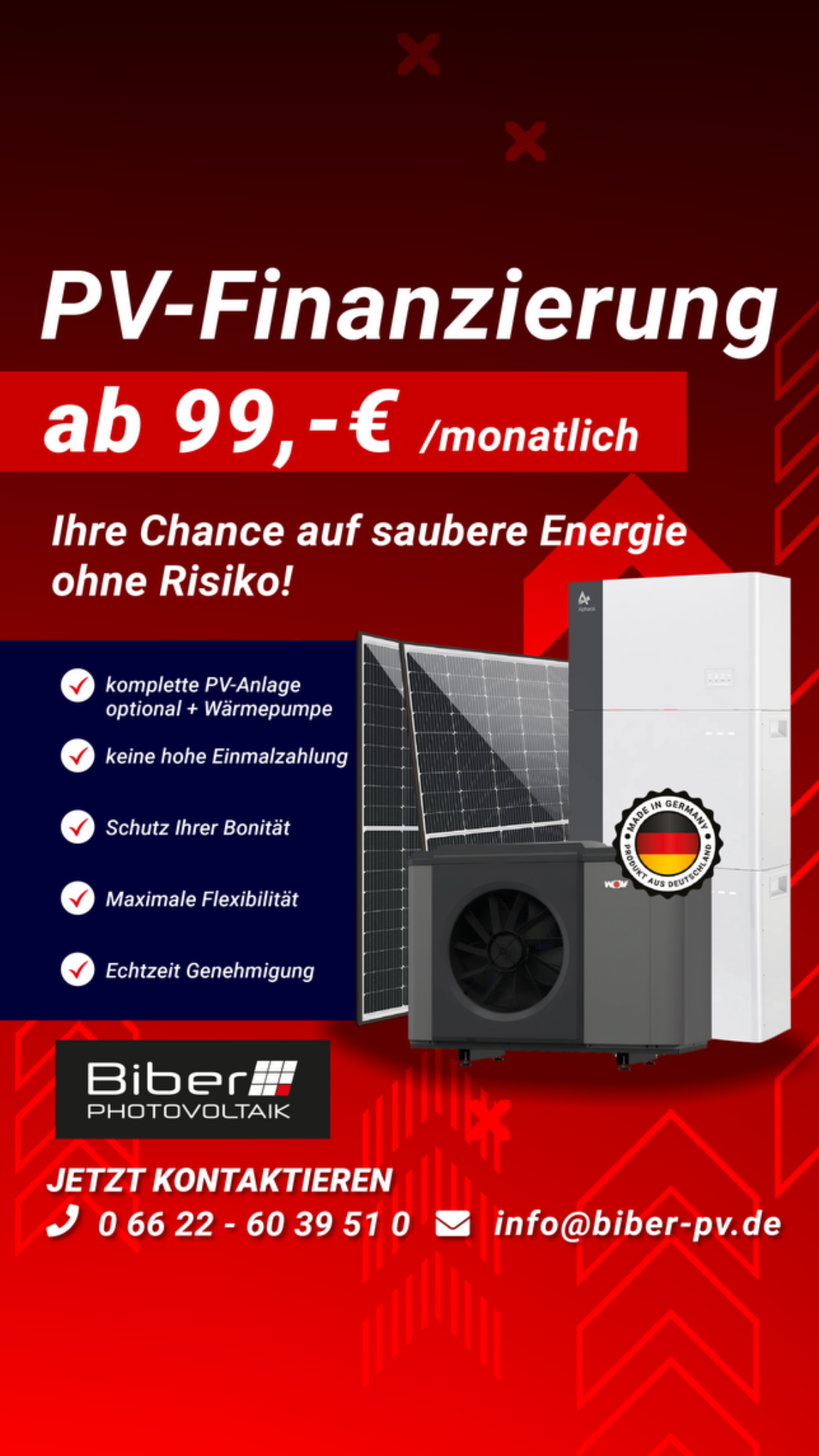 Biber Photovoltaik GmbH Facebook ad from Nov 20, 2025