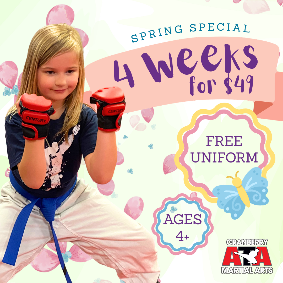 Cranberry ATA Martial Arts Facebook ad: 4 Week Pass Only $49 & FREE uniform