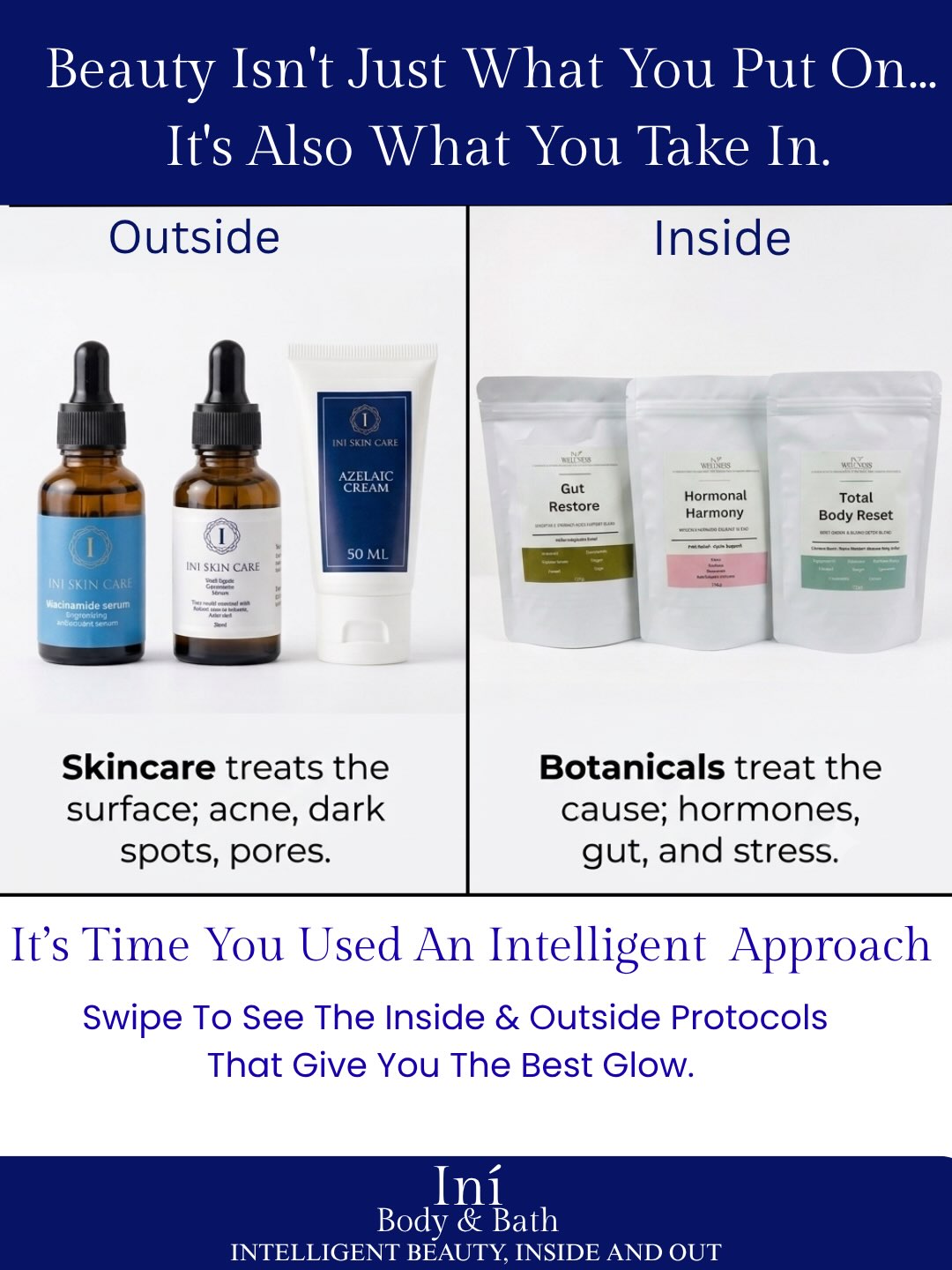 INI SKIN CARE ZW Facebook ad: Beauty isn’t just what you put on.