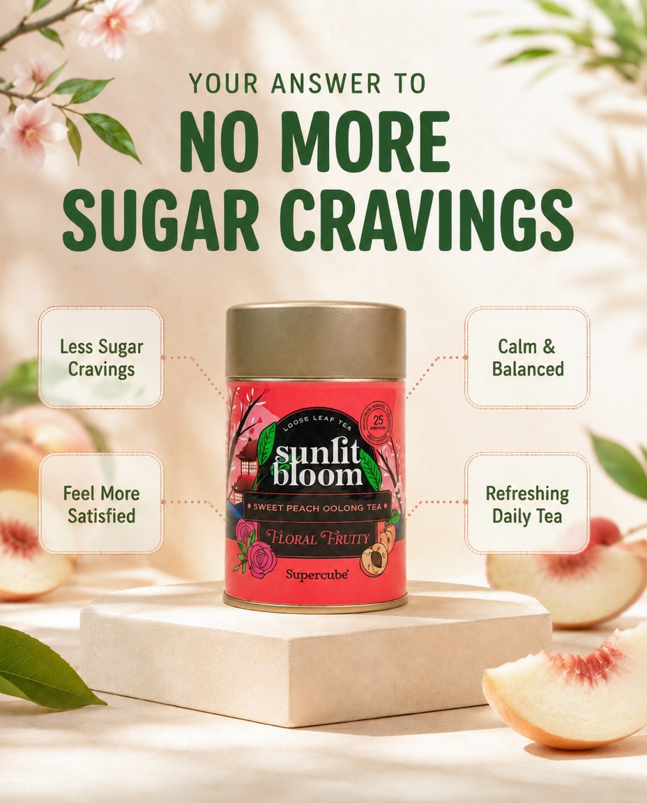 Supercube HQ Facebook ad: Sweet Peach Oolong Tea | Supercube Loose Leaf Tea