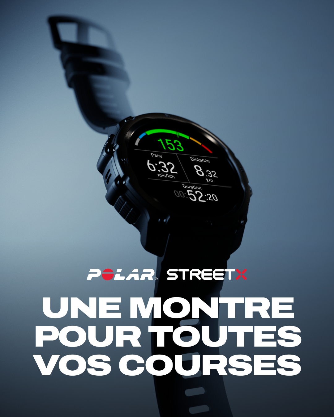Polar Facebook ad: Courez avec POLAR Street X