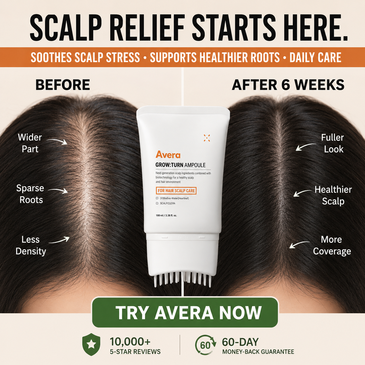 Avera Facebook ad: Korea's #1 Hair Growth Serum