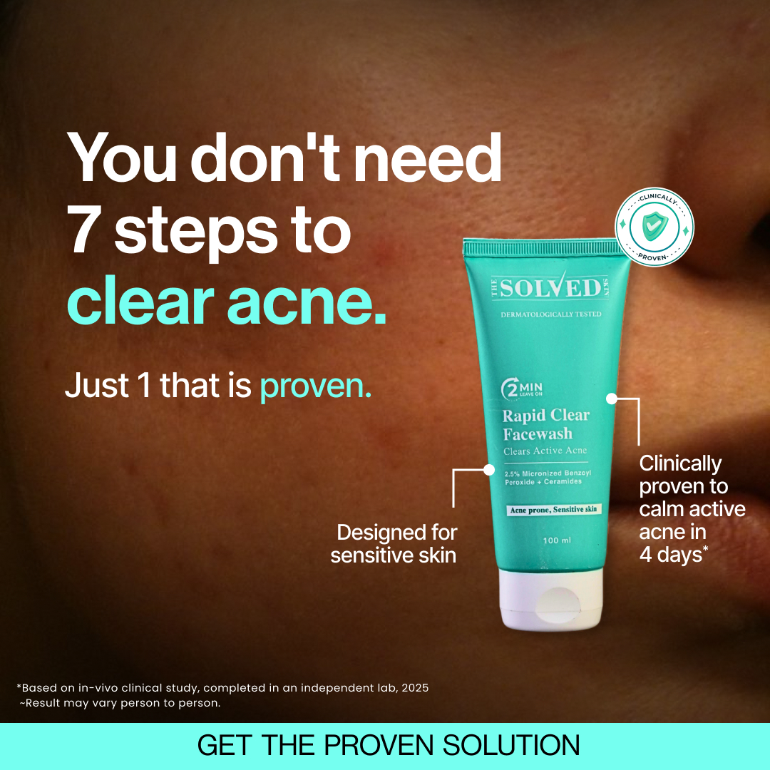 The Solved Skin Facebook ad: Rapid Clear Facewash